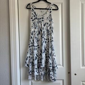 Tempo Paris Women’s Asymmetrical Abstract Dress Boho Sz S Lagenlook Artsy